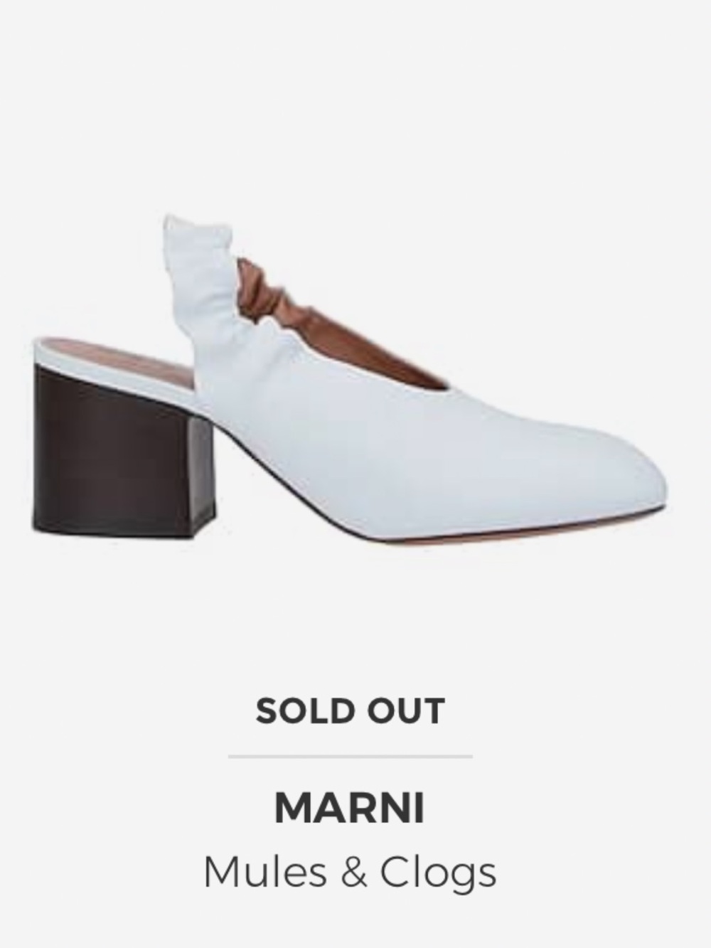 Marni White Slingback Block Heel 6
